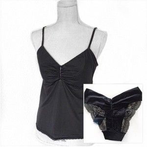 Maison Lejaby Swarovski Crystal Black French Lingerie Set Size Small Brand New